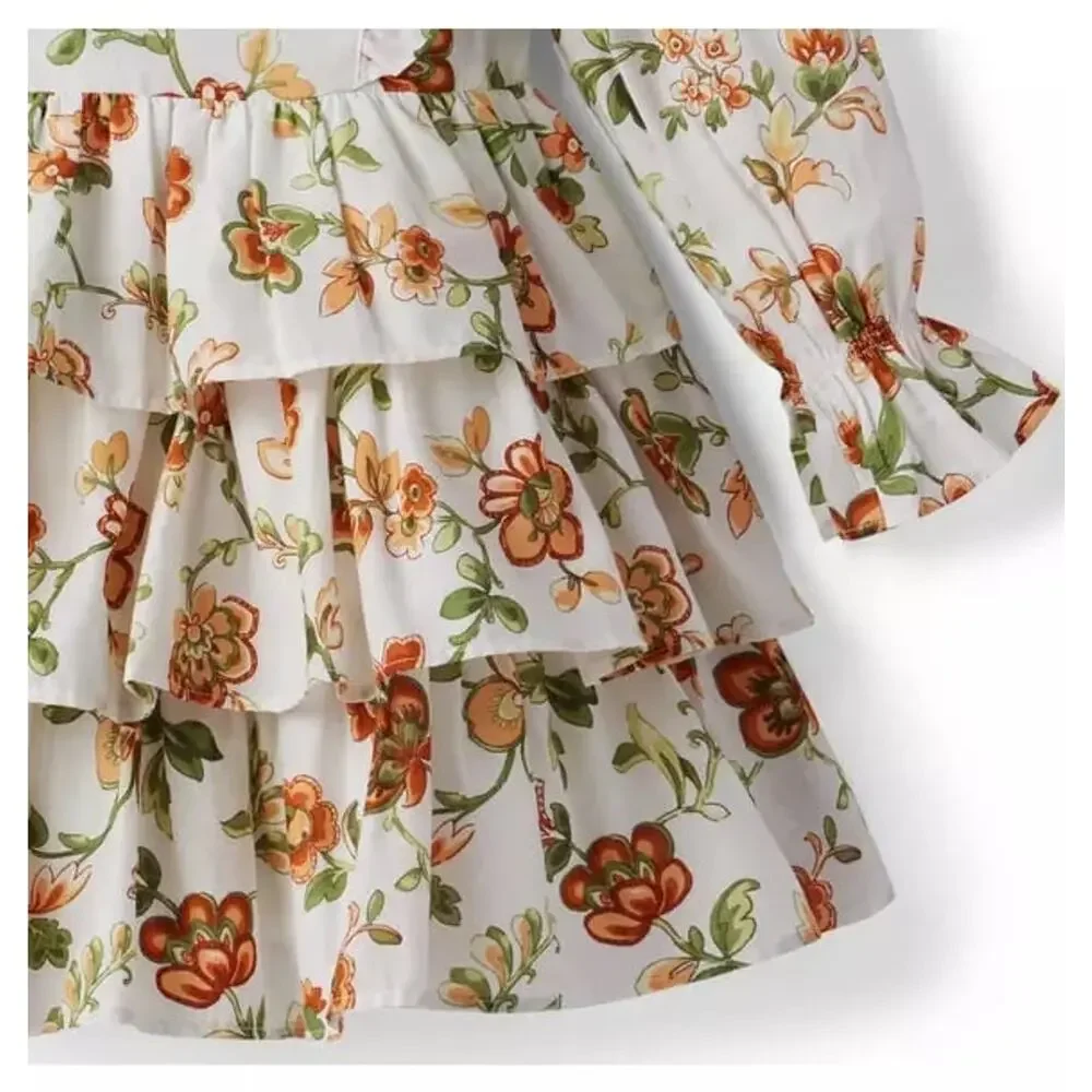NWT❤️Janie and Jack Floral Tiered Ruffle Dress sz7